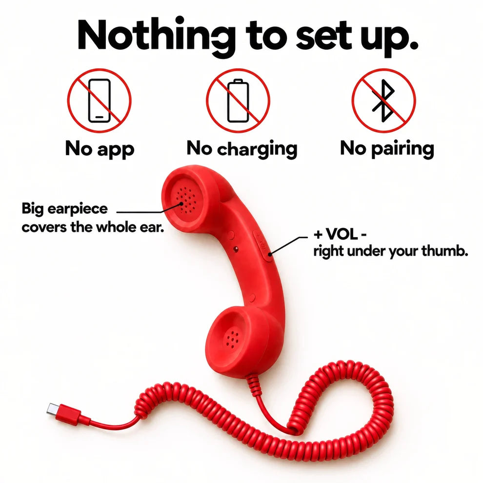 RingBack™ Retro Phone Handset — Plugs Into Your Phone